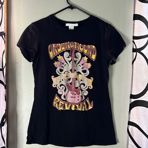 Charlotte Russe, underground revival, rock graphic, short sleeve shirt, size L